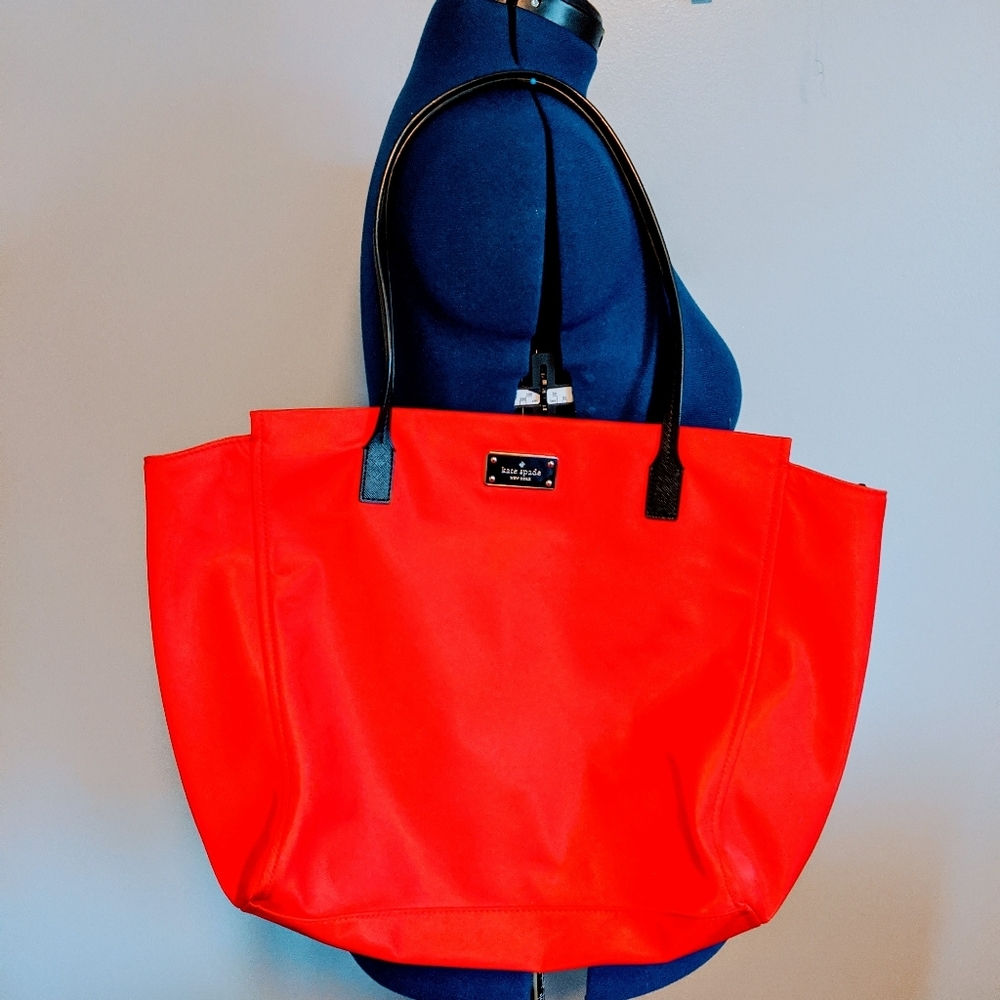 Kate Spade Vinyl Handbag with Leather Straps